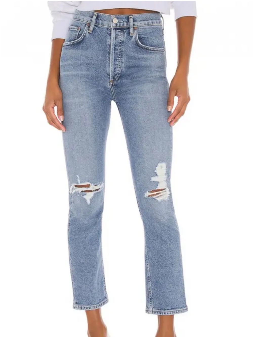 AGOLDE Riley High Rise Straight Crop Jeans